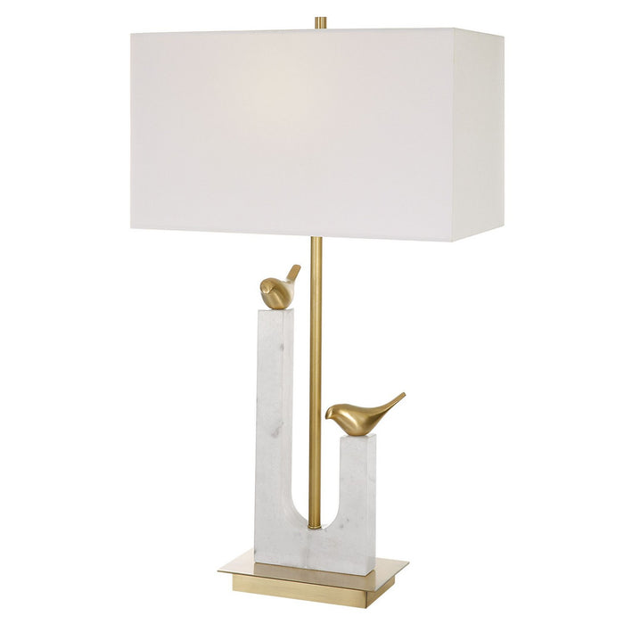 Uttermost 30189 One Light Table Lamp, Brushed Brass