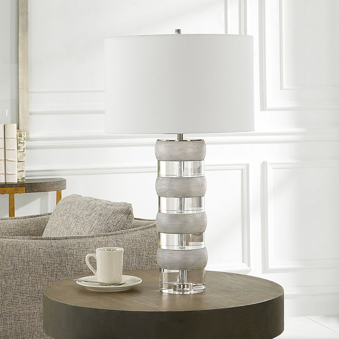 Uttermost 30192 One Light Table Lamp, Brushed Nickel