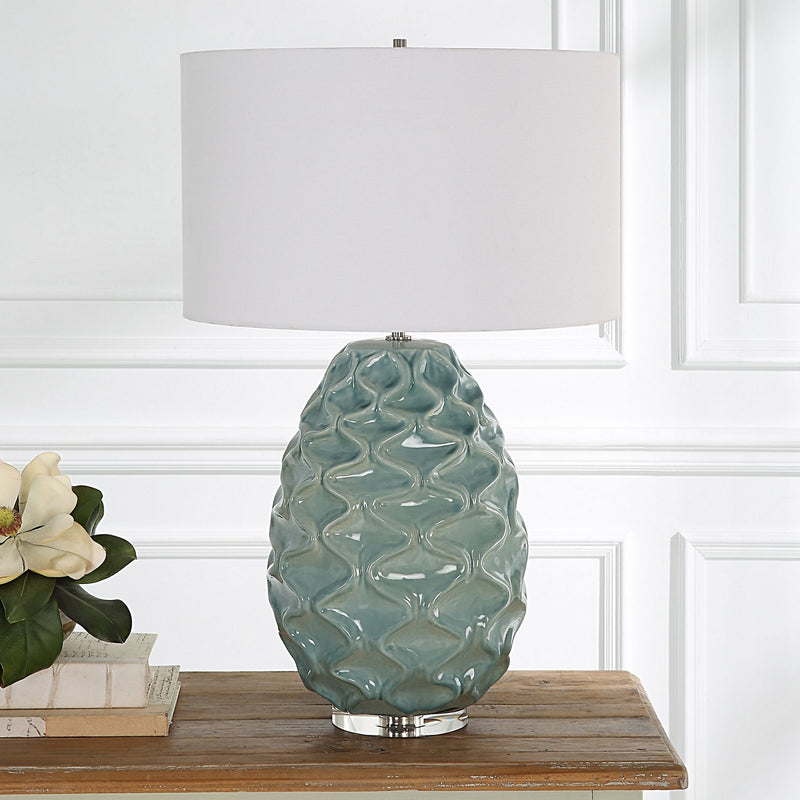 Uttermost 30193 One Light Table Lamp, Sea Foam Gloss Glaze