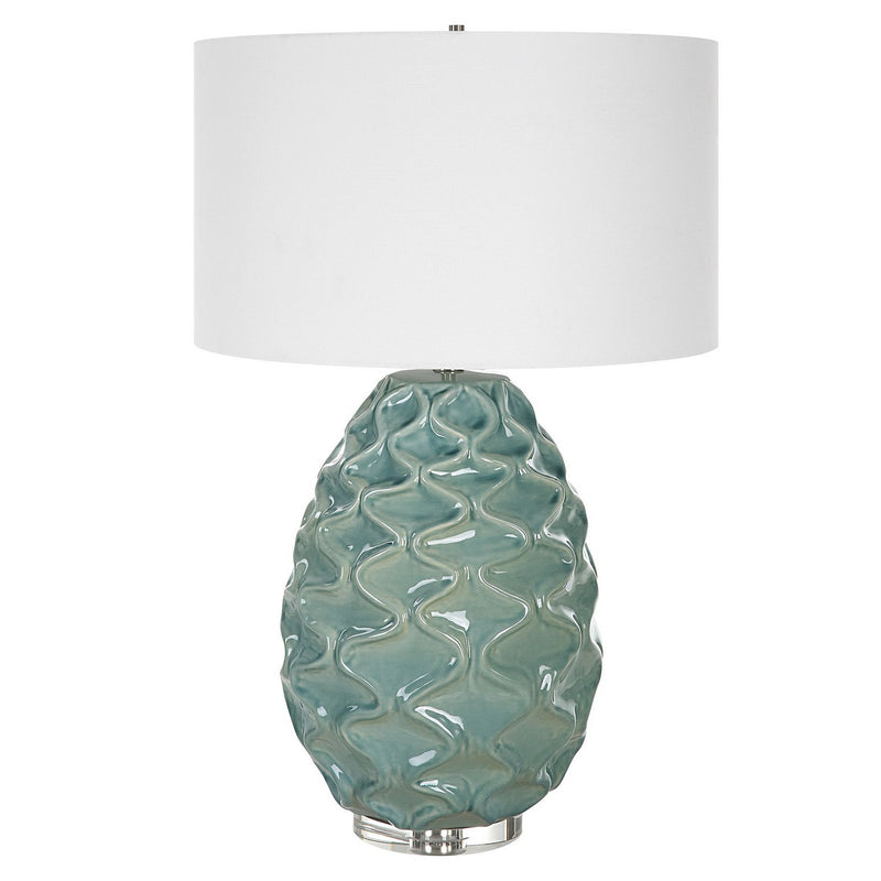 Uttermost 30193 One Light Table Lamp, Sea Foam Gloss Glaze