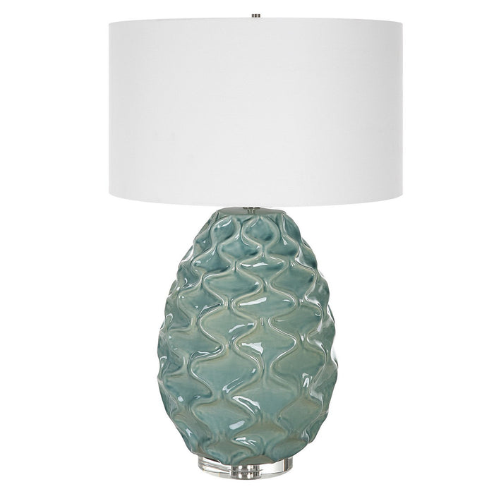 Uttermost 30193 One Light Table Lamp, Sea Foam Gloss Glaze