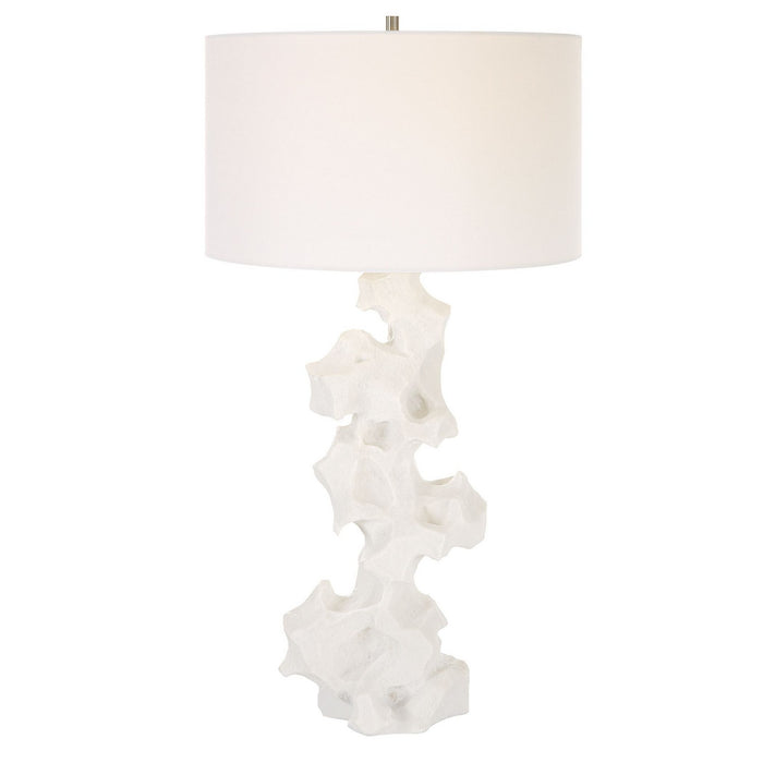 Uttermost 30198 One Light Table Lamp, White Stone