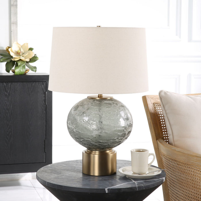 Uttermost 30200-1 One Light Table Lamp, Antique Brushed Brass