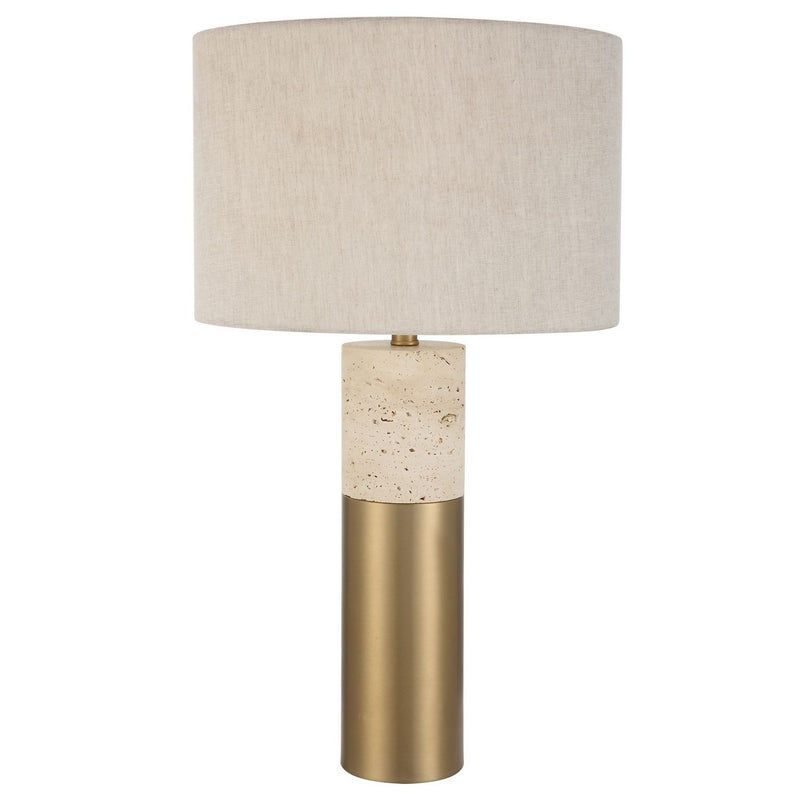 Uttermost 30201-1 One Light Table Lamp, Brushed Brass