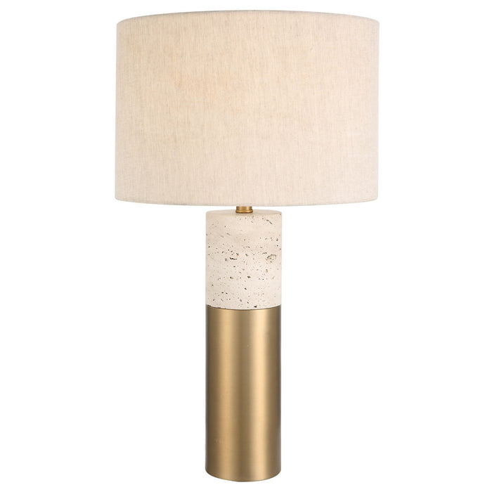 Uttermost 30201-1 One Light Table Lamp, Brushed Brass