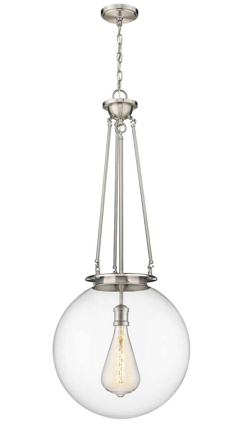 Innovations 221-1P-SN-G202-18 One Light Pendant, Satin Nickel