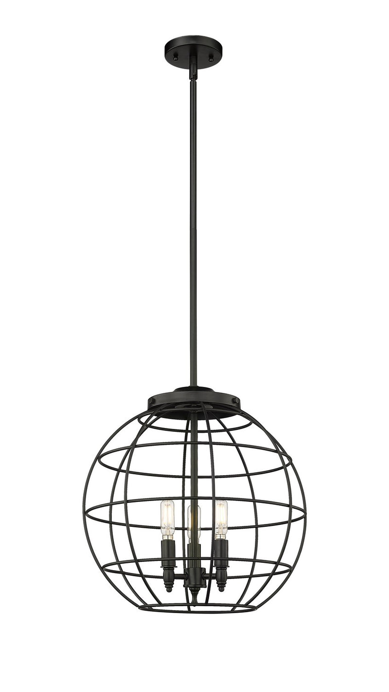 Innovations 221-3S-BK-CE-16-BK Three Light Pendant, Matte Black