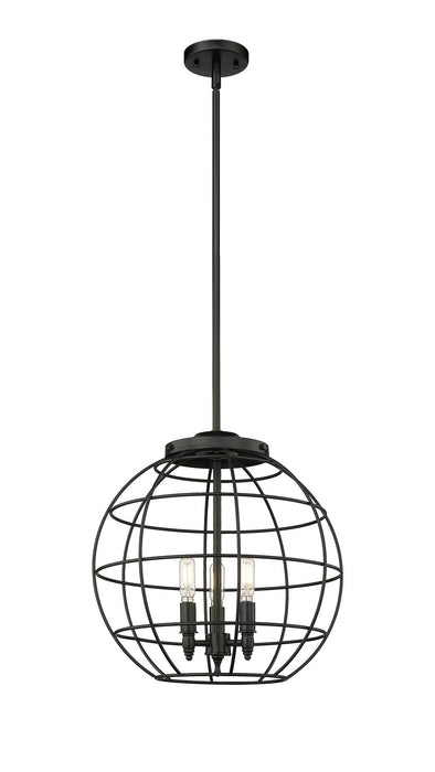 Innovations 221-3S-BK-CE-16-BK Three Light Pendant, Matte Black