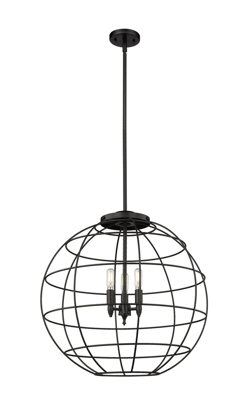 Innovations 221-3S-BK-CE-22-BK Three Light Pendant, Matte Black