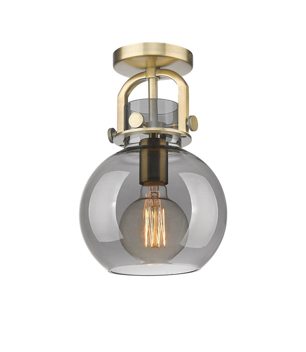 Innovations 410-1F-BB-G410-8SM One Light Flush Mount, Brushed Brass