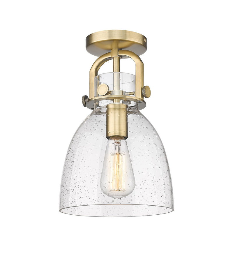 Innovations 410-1F-BB-G412-8SDY One Light Flush Mount, Brushed Brass