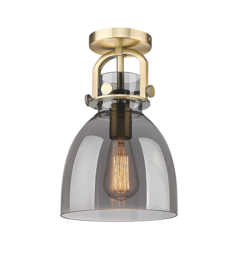 Innovations 410-1F-BB-G412-8SM One Light Flush Mount, Brushed Brass