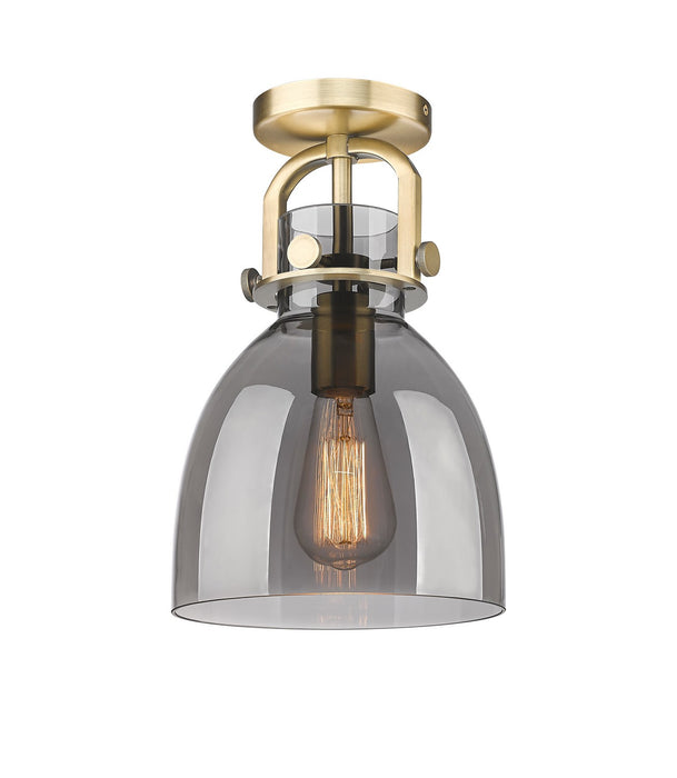 Innovations 410-1F-BB-G412-8SM One Light Flush Mount, Brushed Brass
