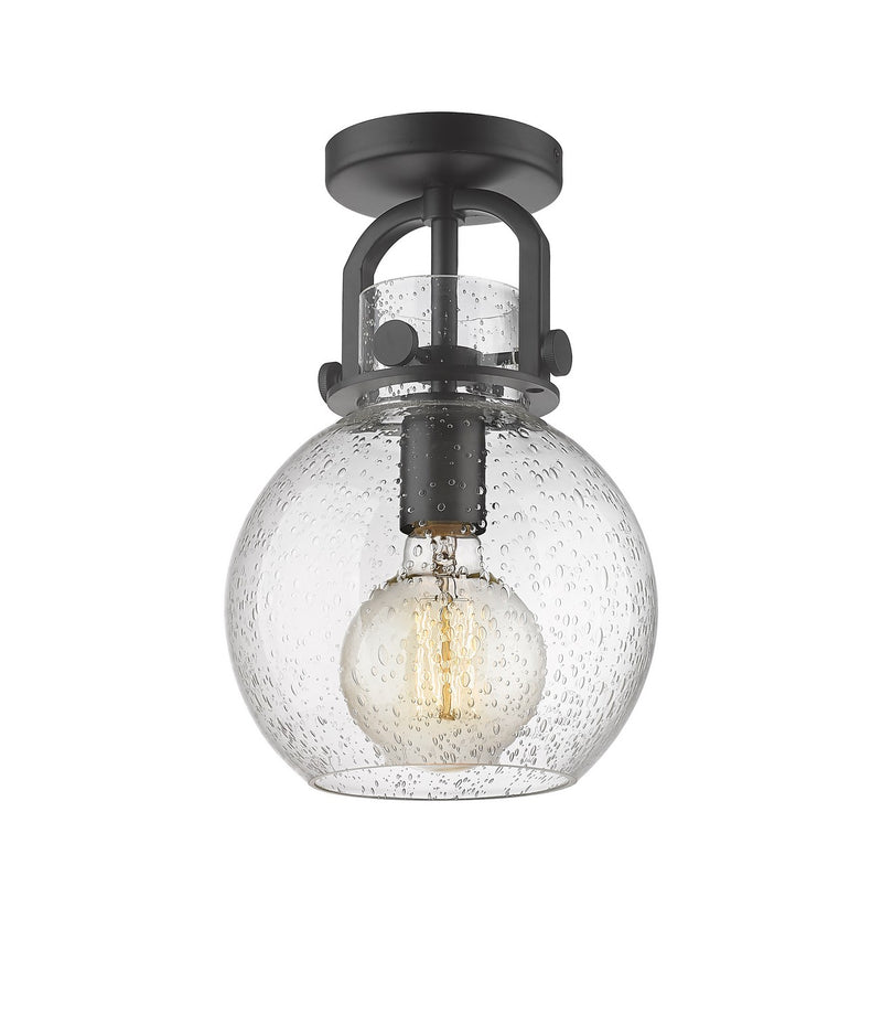 Innovations 410-1F-BK-G410-8SDY One Light Flush Mount, Matte Black