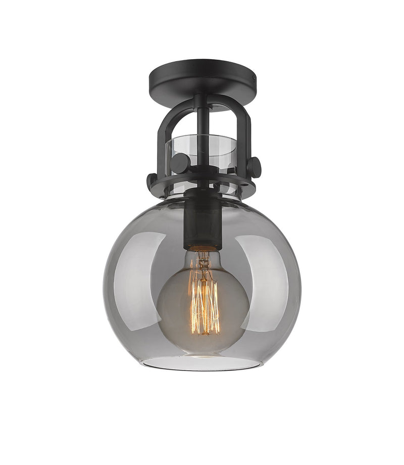 Innovations 410-1F-BK-G410-8SM One Light Flush Mount, Matte Black