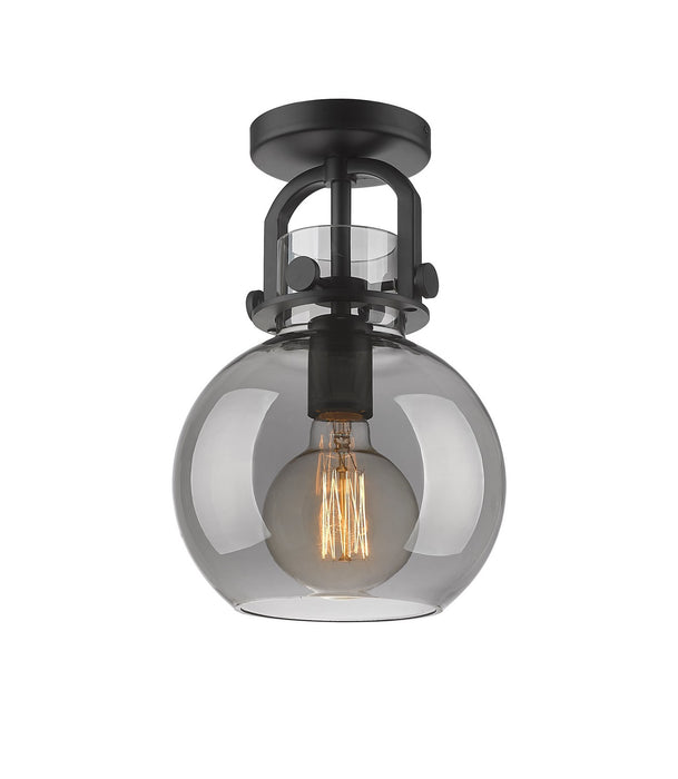 Innovations 410-1F-BK-G410-8SM One Light Flush Mount, Matte Black