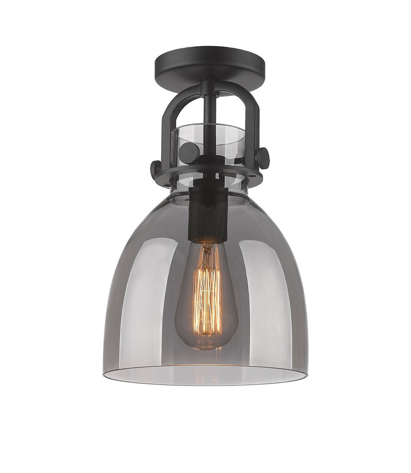 Innovations 410-1F-BK-G412-8SM One Light Flush Mount, Matte Black