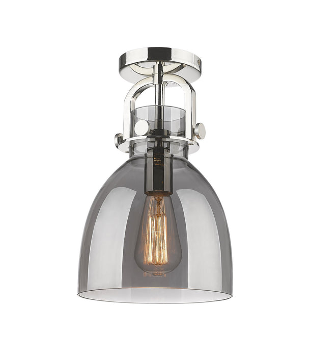 Innovations 410-1F-PN-G412-8SM One Light Flush Mount, Polished Nickel