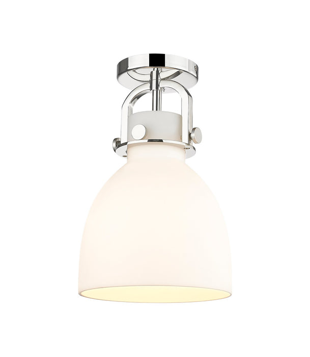 Innovations 410-1F-PN-G412-8WH One Light Flush Mount, Polished Nickel