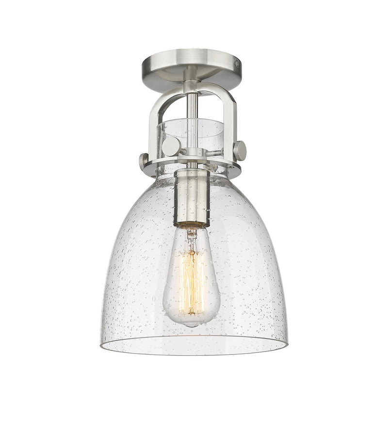 Innovations 410-1F-SN-G412-8SDY One Light Flush Mount, Satin Nickel