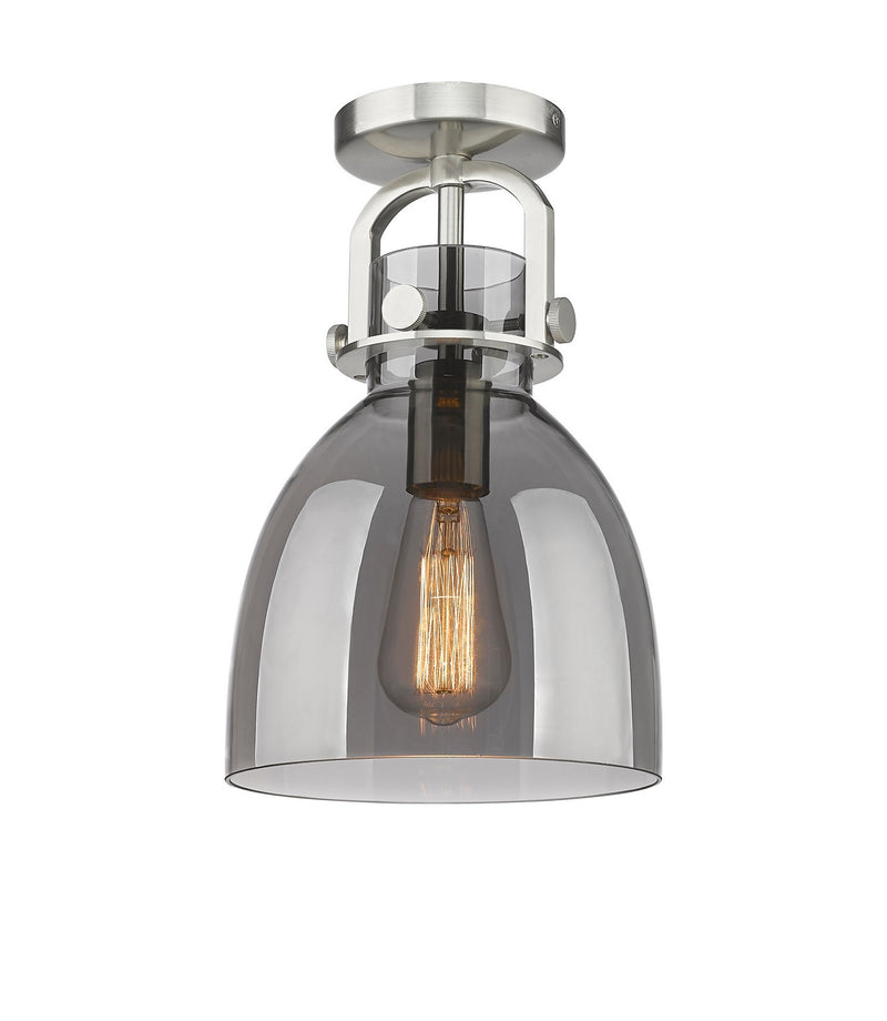 Innovations 410-1F-SN-G412-8SM One Light Flush Mount, Satin Nickel
