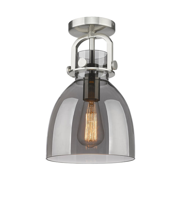 Innovations 410-1F-SN-G412-8SM One Light Flush Mount, Satin Nickel