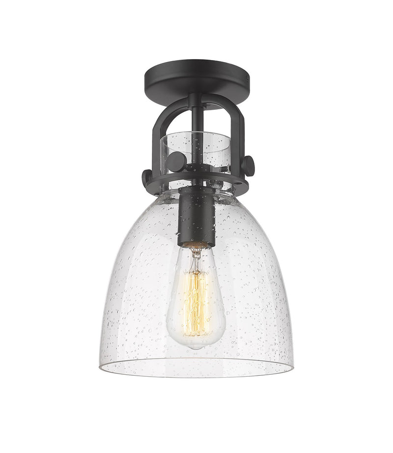 Innovations 410-1F-BK-G412-8SDY One Light Flush Mount, Matte Black