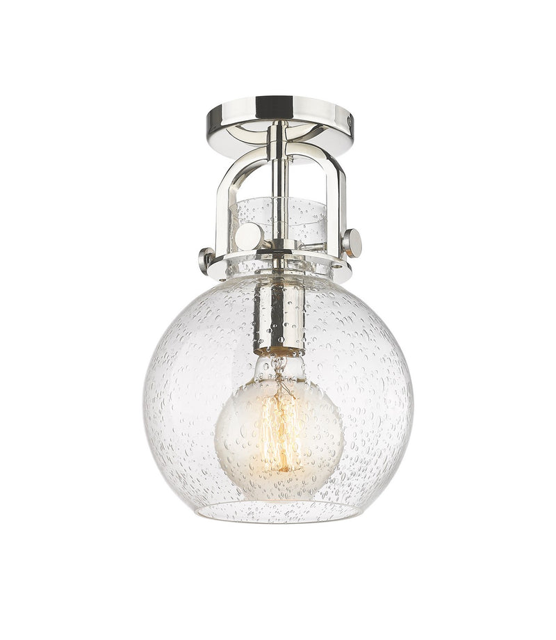 Innovations 410-1F-PN-G410-8SDY One Light Flush Mount, Polished Nickel