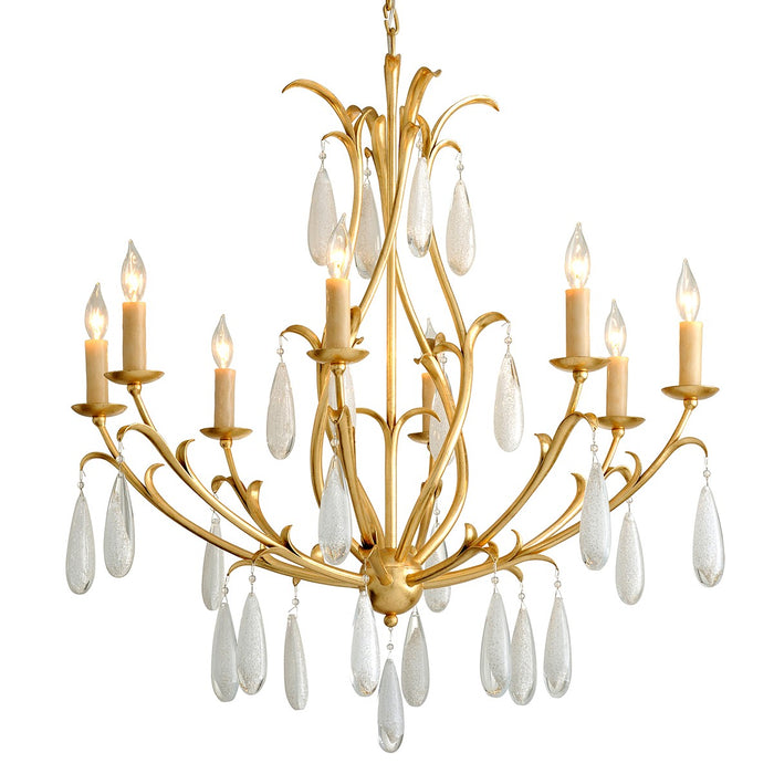 Corbett Lighting 293-08-GL Eight Light Chandelier, Gold Leaf