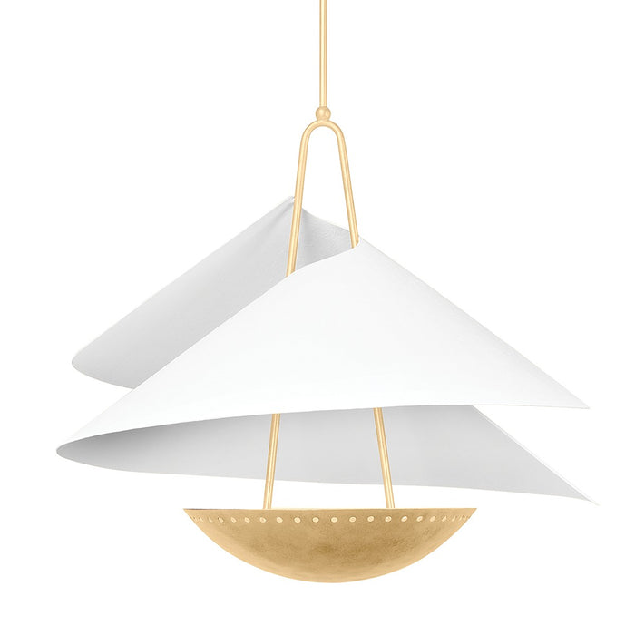 Corbett Lighting 411-34-VGL/GSW Four Light Pendant, Vintage Gold Leaf/Gesso White