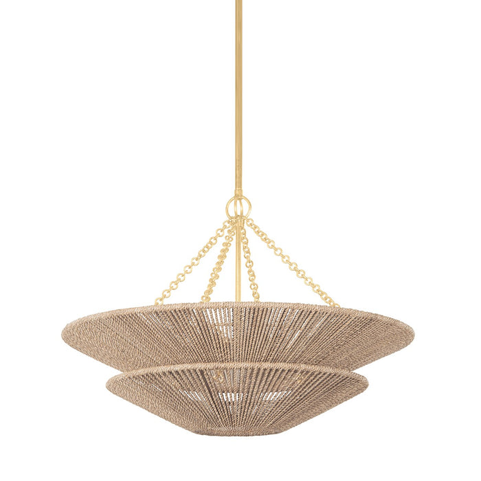 Corbett Lighting 412-30-GL Six Light Pendant, Gold Leaf