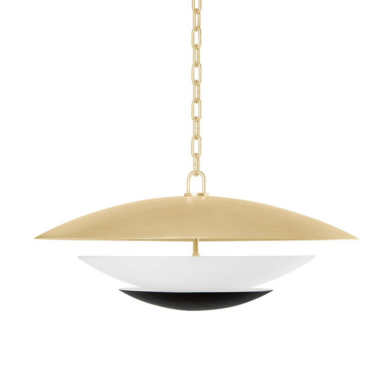 Corbett Lighting 413-26-VGL/SBK Four Light Chandelier, Vintage Gold Leaf And Soft Black