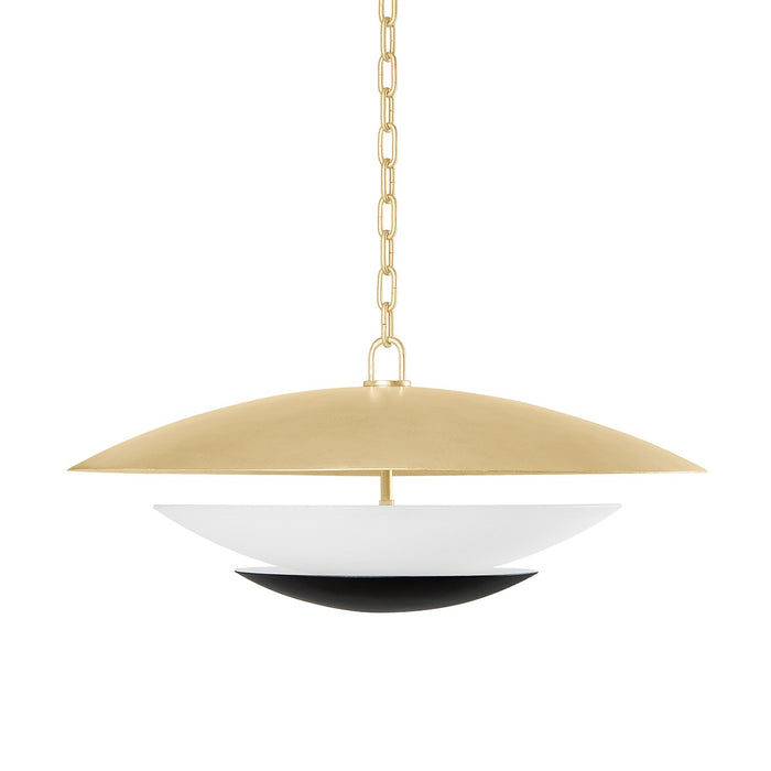 Corbett Lighting 413-26-VGL/SBK Four Light Chandelier, Vintage Gold Leaf And Soft Black