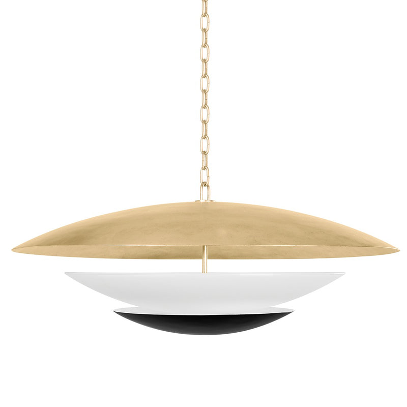 Corbett Lighting 413-36-VGL/SBK Six Light Chandelier, Vintage Gold Leaf And Soft Black