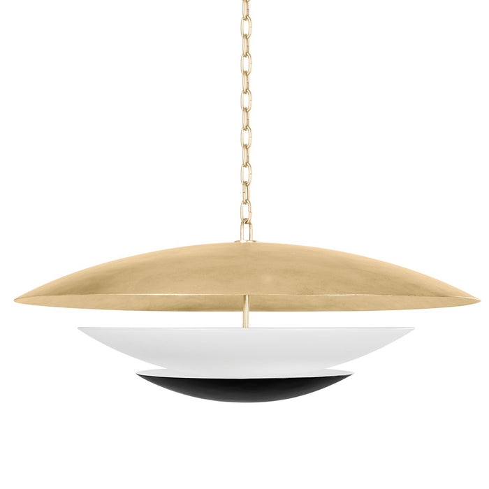 Corbett Lighting 413-36-VGL/SBK Six Light Chandelier, Vintage Gold Leaf And Soft Black