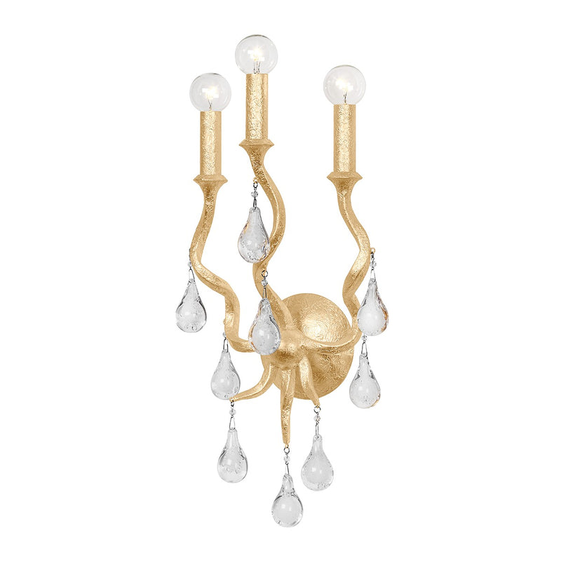 Corbett Lighting 414-03-GL Three Light Wall Sconce, Gold Leaf
