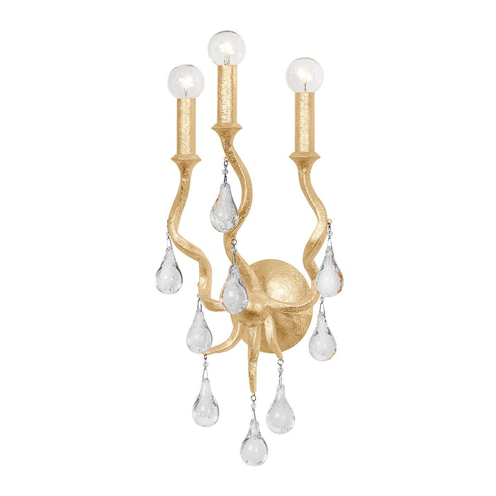 Corbett Lighting 414-03-GL Three Light Wall Sconce, Gold Leaf