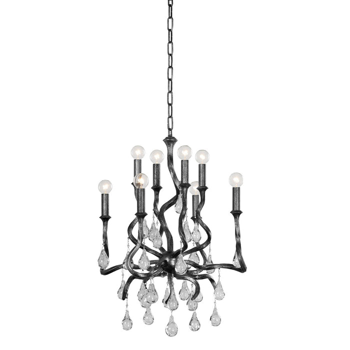 Corbett Lighting 414-23-BSL Eight Light Chandelier, Black Silver Leaf