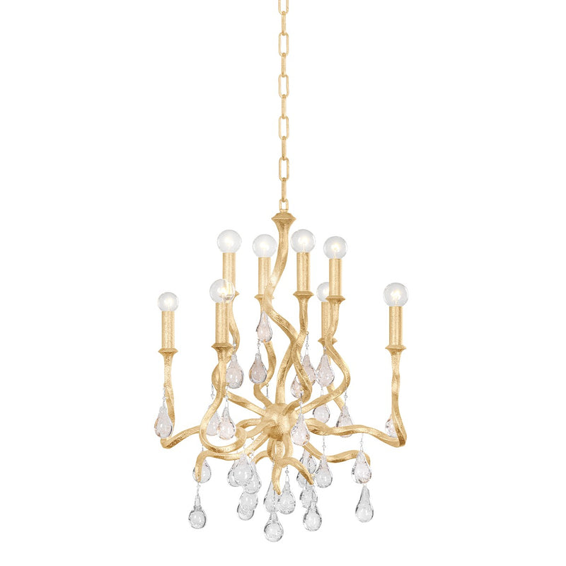 Corbett Lighting 414-23-GL Eight Light Chandelier, Gold Leaf