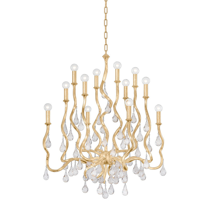 Corbett Lighting 414-34-GL 12 Light Chandelier, Gold Leaf