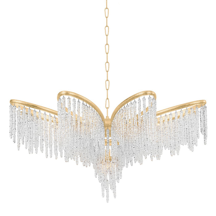Corbett Lighting 415-48-GL Nine Light Chandelier, Gold Leaf
