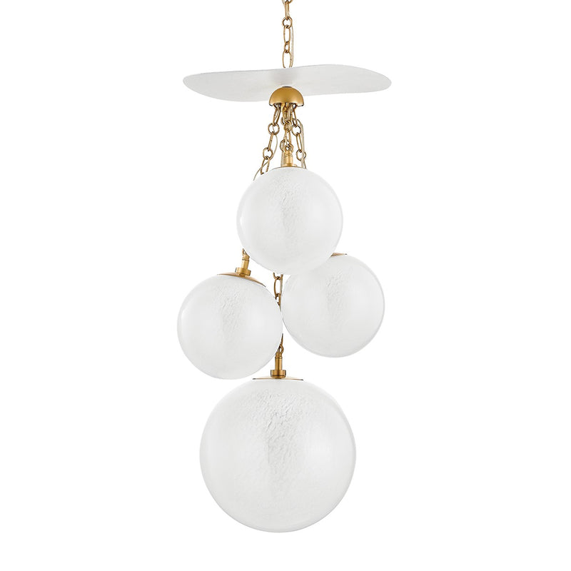 Corbett Lighting 419-36-VB/GSW Four Light Pendant, Vintage Brass