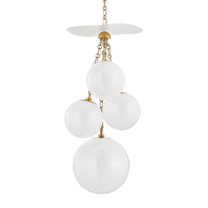 Corbett Lighting 419-36-VB/GSW Four Light Pendant, Vintage Brass