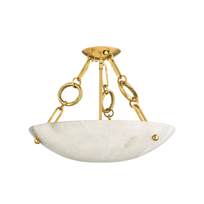 Corbett Lighting 420-04-VB Four Light Semi Flush Mount, Vintage Brass