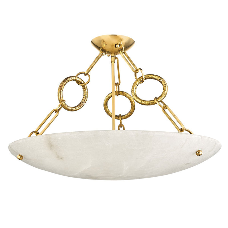 Corbett Lighting 420-06-VB Six Light Semi Flush Mount, Vintage Brass