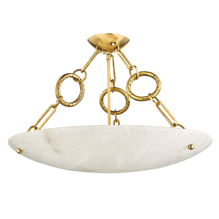 Corbett Lighting 420-06-VB Six Light Semi Flush Mount, Vintage Brass