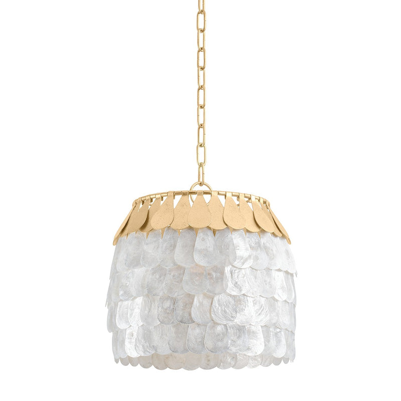 Corbett Lighting 434-14-VGL One Light Pendant, Vintage Gold Leaf