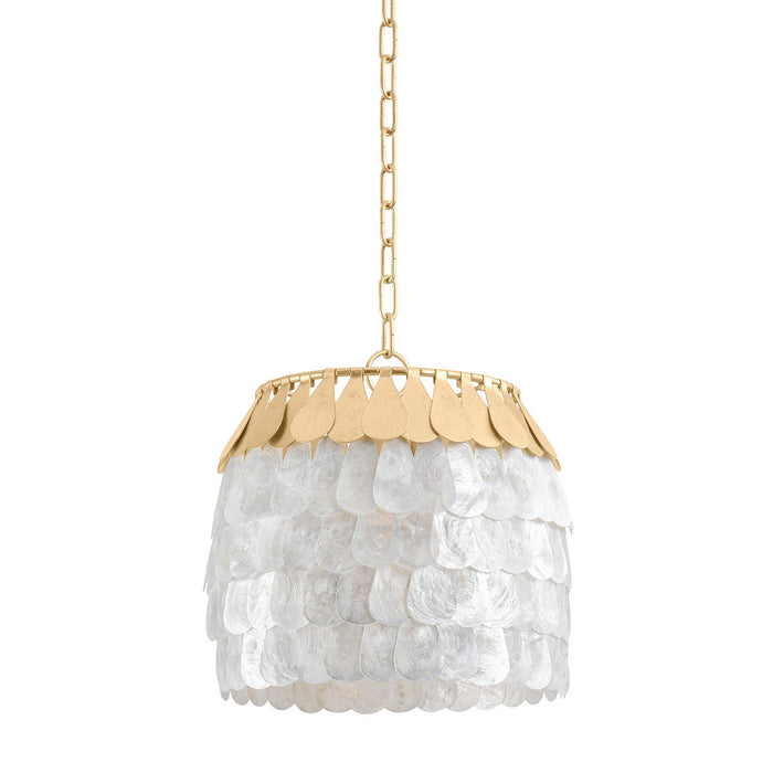 Corbett Lighting 434-14-VGL One Light Pendant, Vintage Gold Leaf