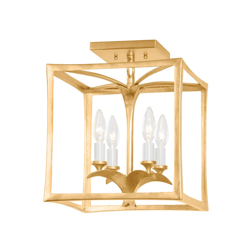 Corbett Lighting 435-12-VGL/GL Four Light Flush Mount, Vintage Gold Leaf