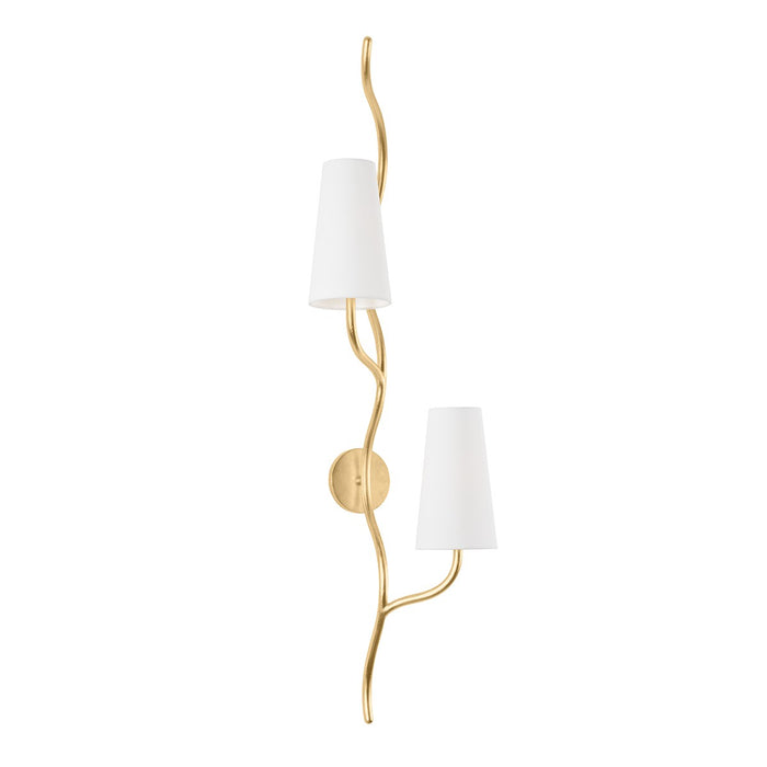 Corbett Lighting 436-48-VGL Two Light Wall Sconce, Vintage Gold Leaf
